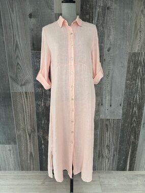 Charlie B 100% Linen MIDI Shirtdress